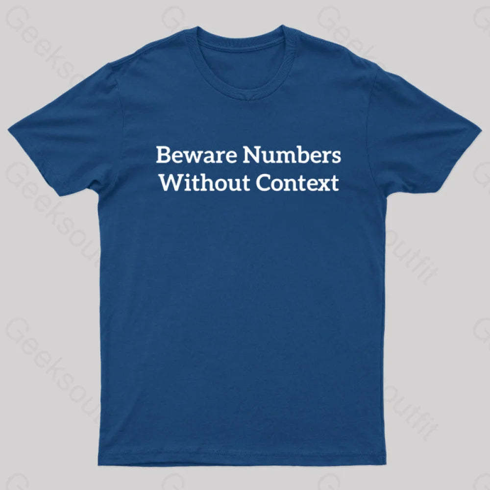 Beware Numbers Nerd T-Shirt Navy / S