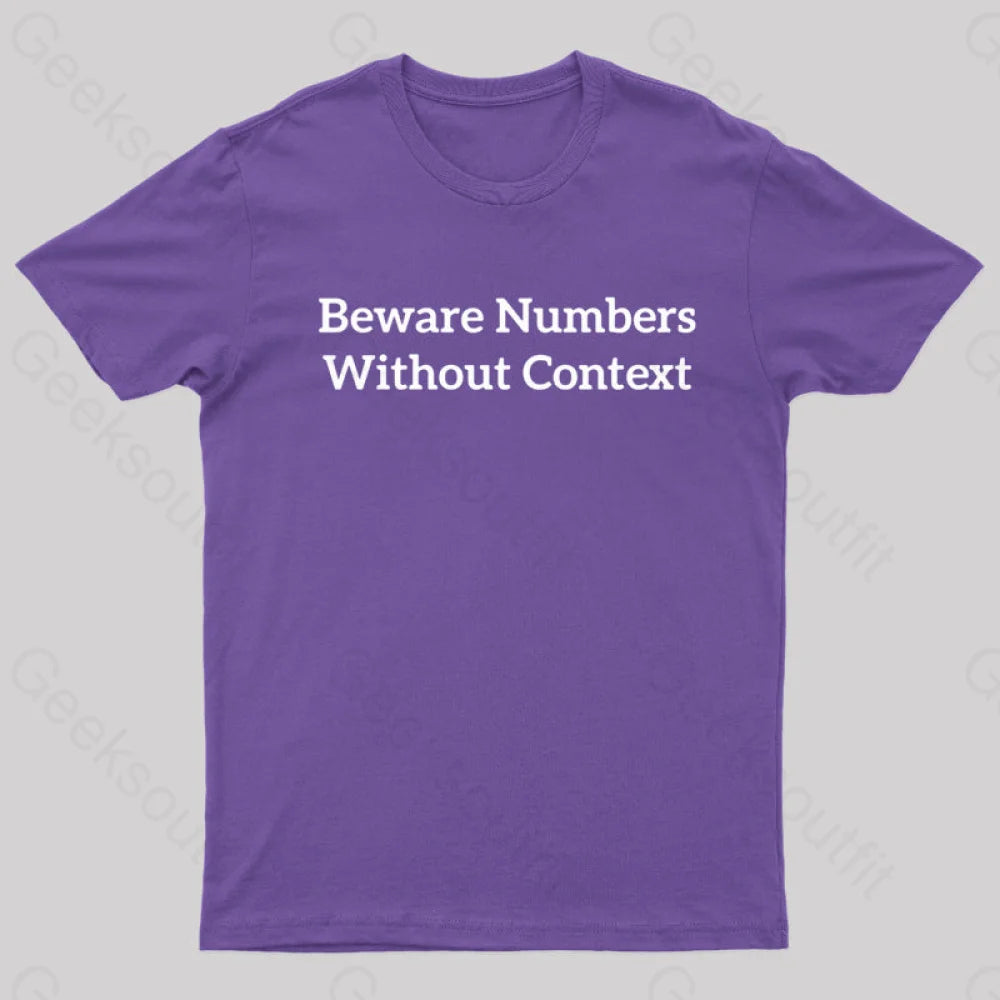Beware Numbers Nerd T-Shirt Purple / S