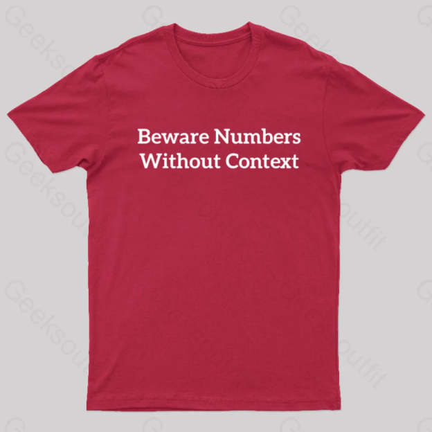 Beware Numbers Nerd T-Shirt Red / S