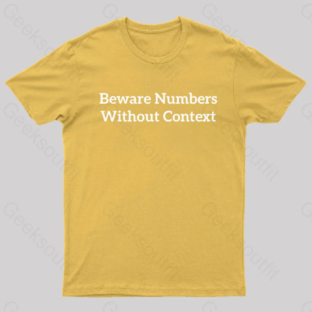 Beware Numbers Nerd T-Shirt Yellow / S
