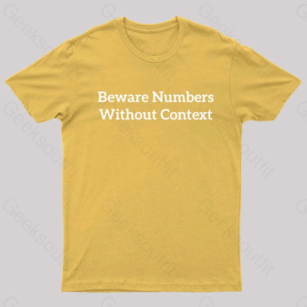 Beware Numbers Nerd T-Shirt Yellow / S