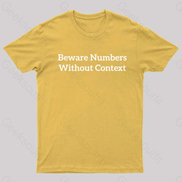 Beware Numbers Nerd T-Shirt Yellow / S