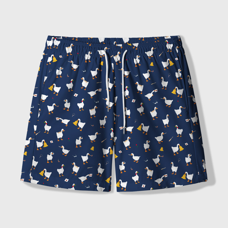 Goose Game Geek Hawaiian Swim Trunks