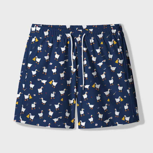 Goose Game Geek Hawaiian Swim Trunks