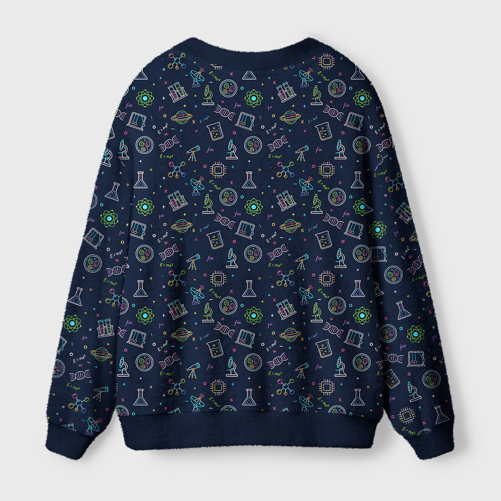 Nerdy Science Classroom Fabric Geek Ugly Cardigan Sweaters