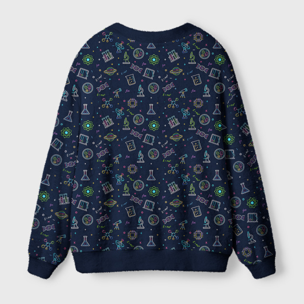 Nerdy Science Classroom Fabric Geek Ugly Cardigan Sweaters