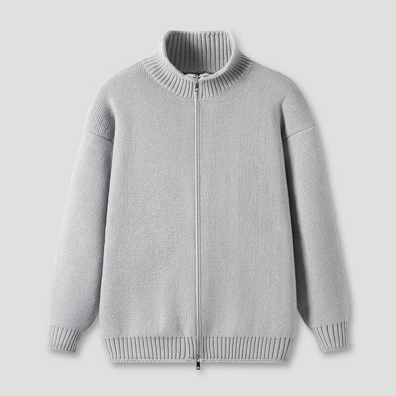 Solid Full-Zip Cardigan