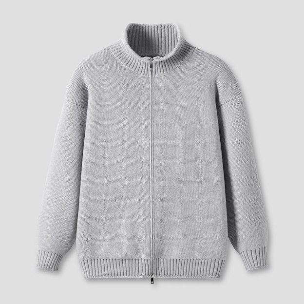 Solid Full-Zip Cardigan