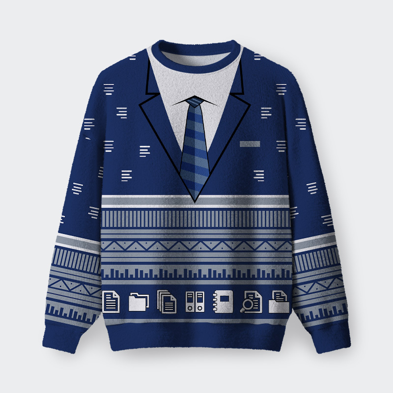 Geeksoutfit Tie Shirt Blue Fuzzy Fleece Sweatshirt for Sale