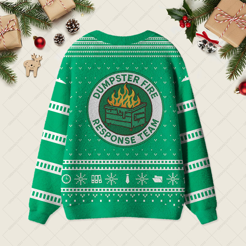 Dumpster Fire Response Team Geek Ugly Cardigan Sweaters 