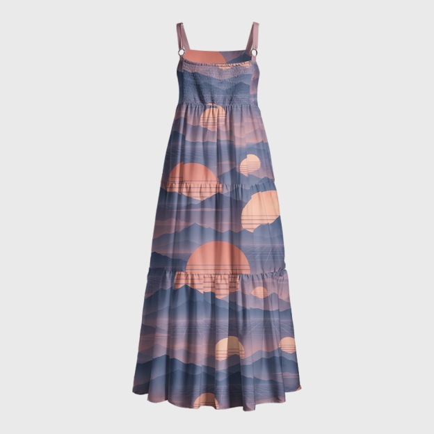 Misty Horizon Geek Tiered Cami Maxi Dress