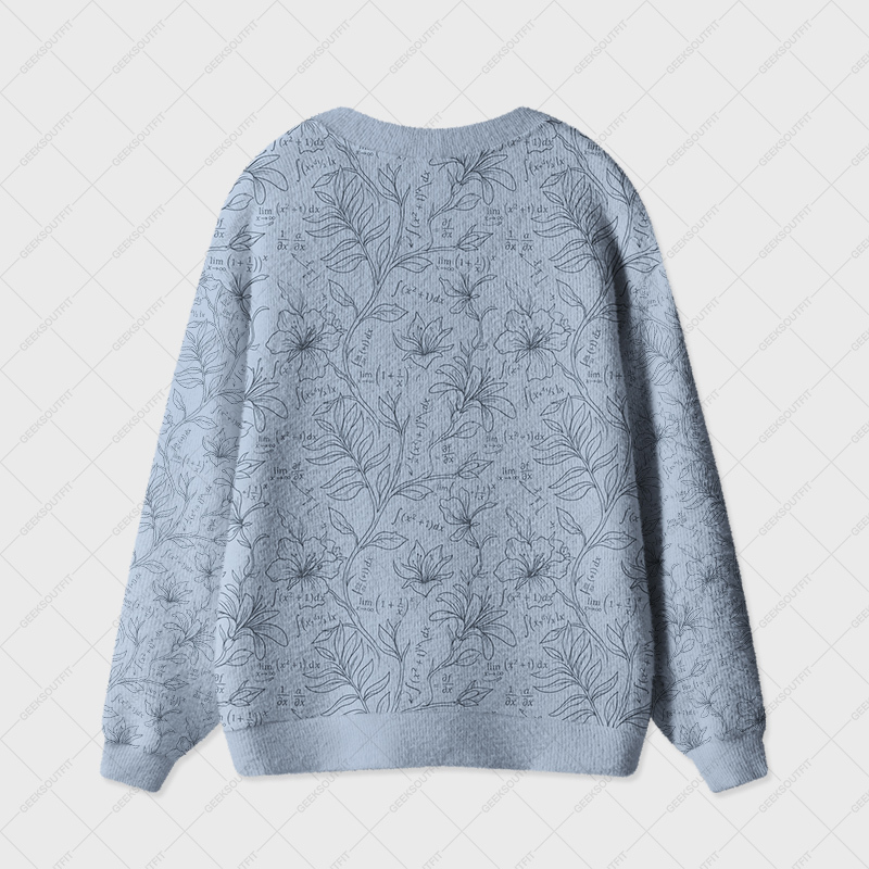 Floral Branch Function Geek Ugly Cardigan Sweaters 