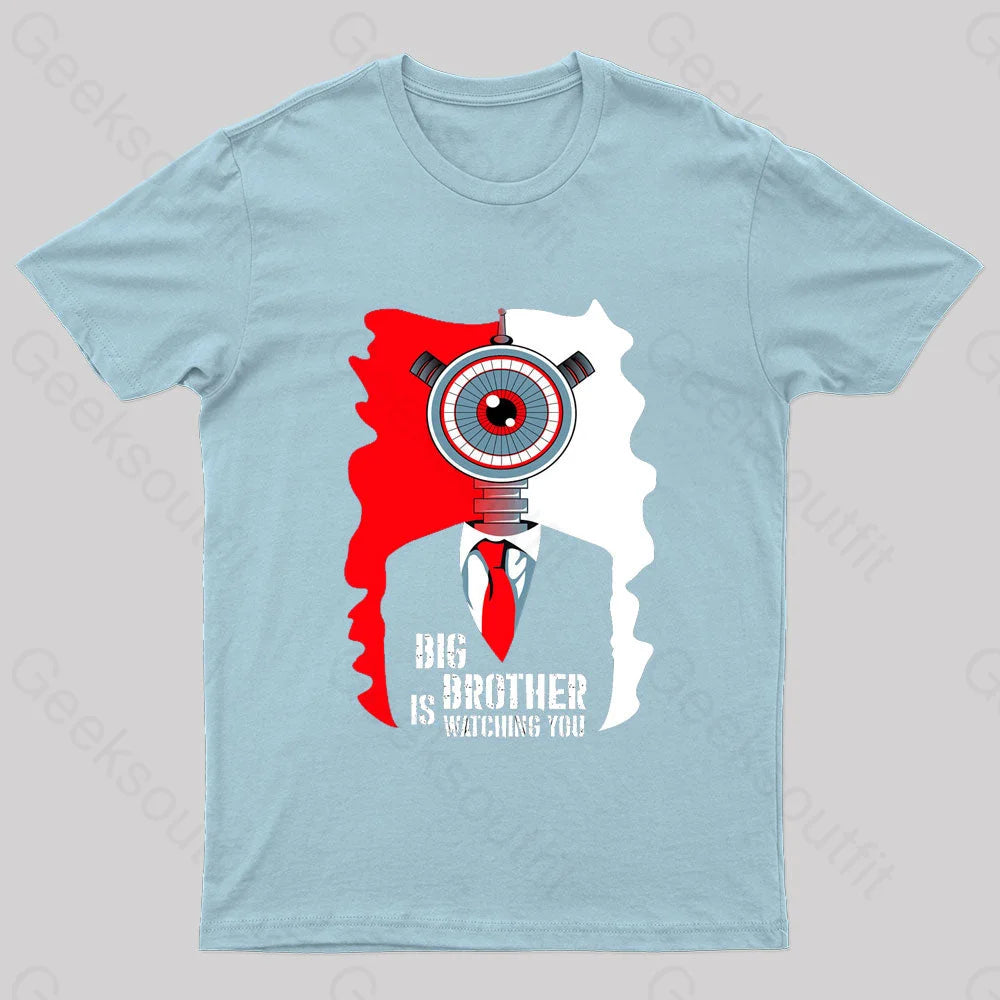 Big Brother Is Watching You Nerd T-Shirt Light Blue / S