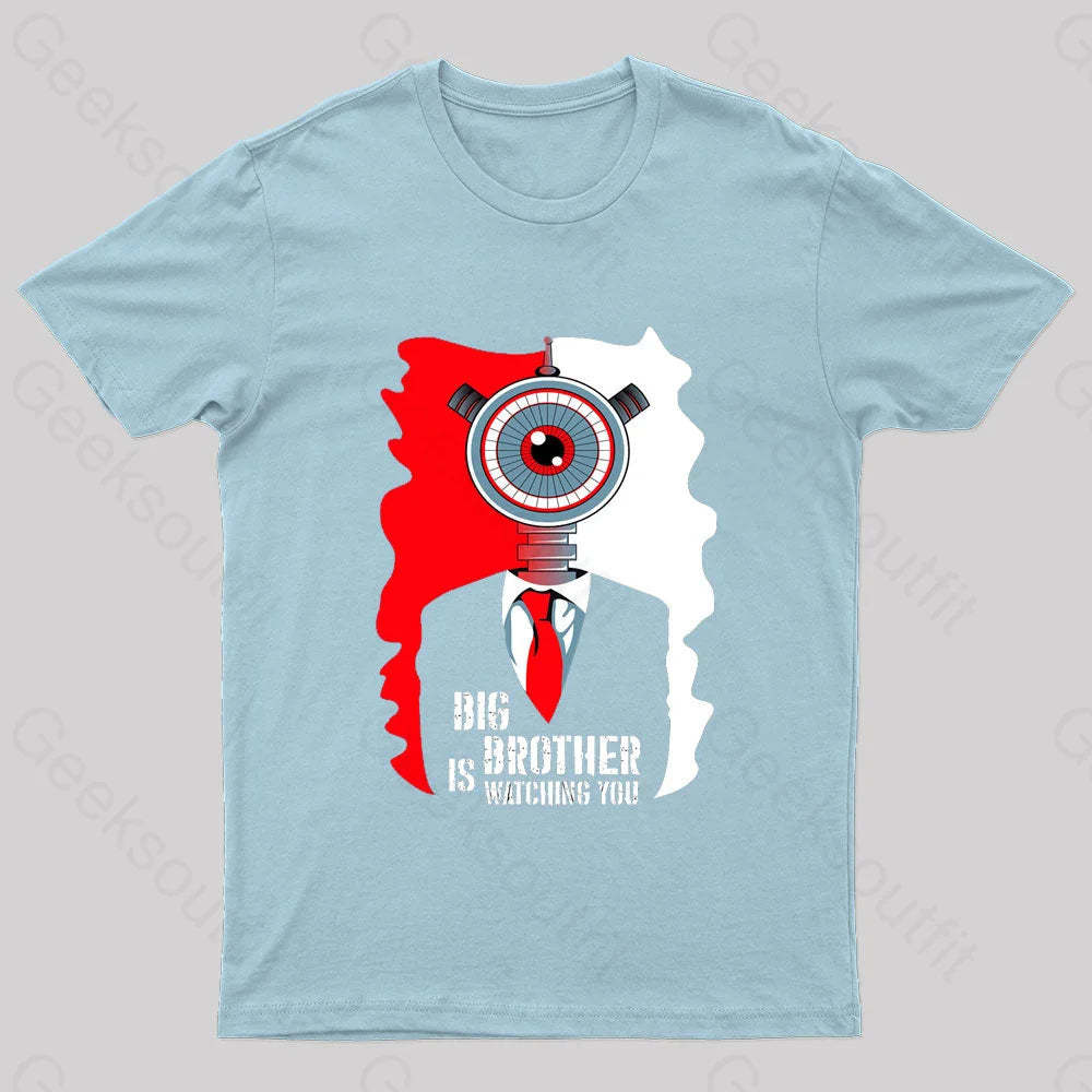 Big Brother Is Watching You Nerd T-Shirt Light Blue / S