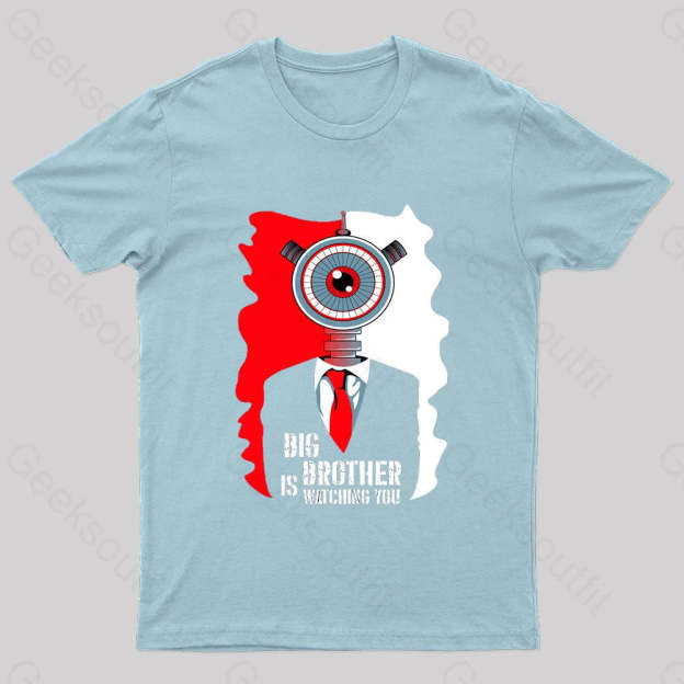 Big Brother Is Watching You Nerd T-Shirt Light Blue / S