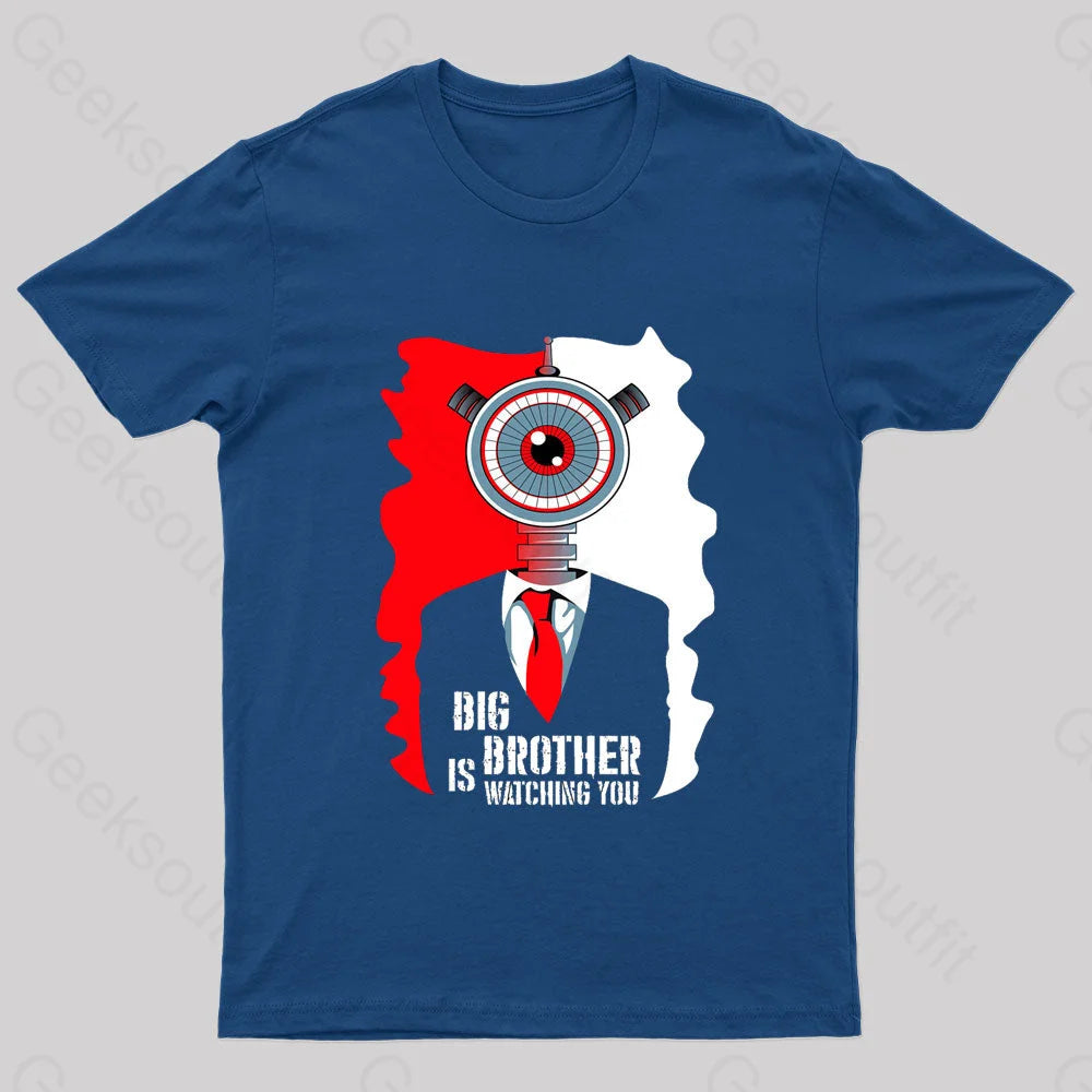 Big Brother Is Watching You Nerd T-Shirt Navy / S