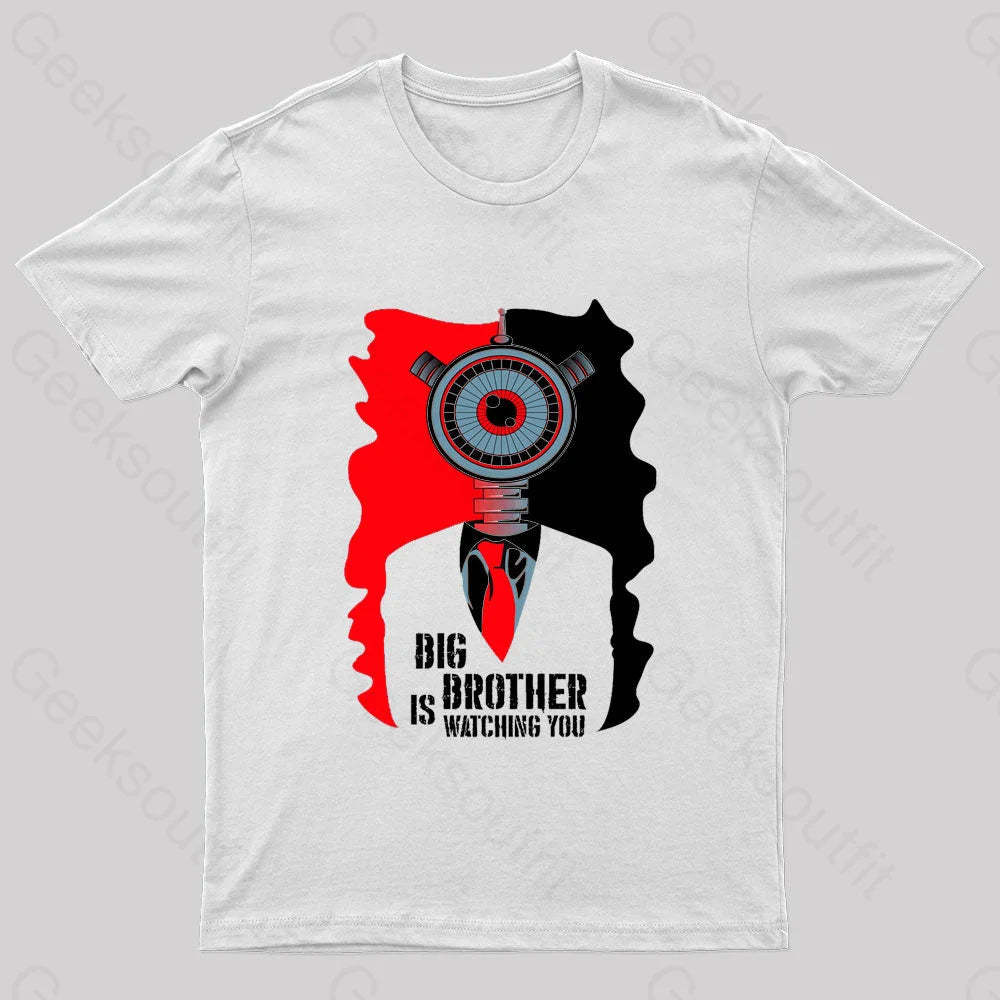 Big Brother Is Watching You Nerd T-Shirt White / S