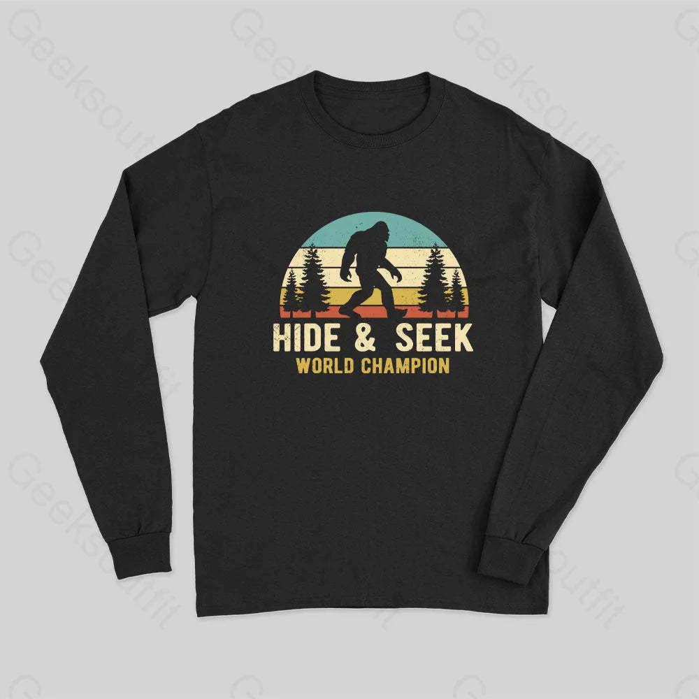 Bigfoot - Hide And Seek World Champion Long Sleeve T-Shirt Black / S