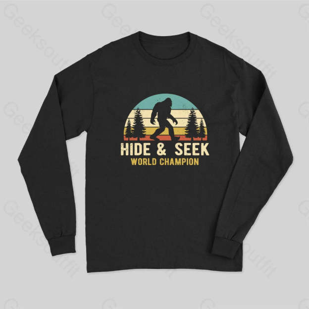 Bigfoot - Hide And Seek World Champion Long Sleeve T-Shirt Black / S