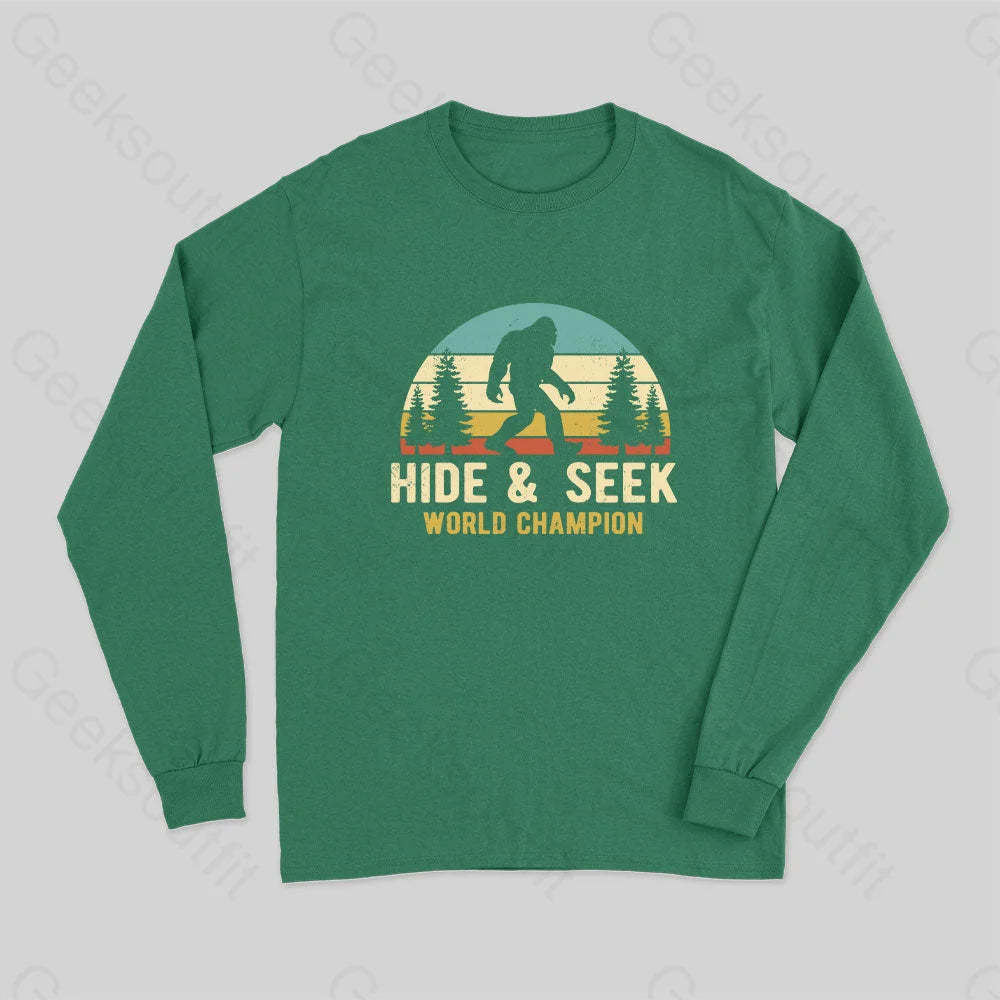 Bigfoot - Hide And Seek World Champion Long Sleeve T-Shirt Green / S