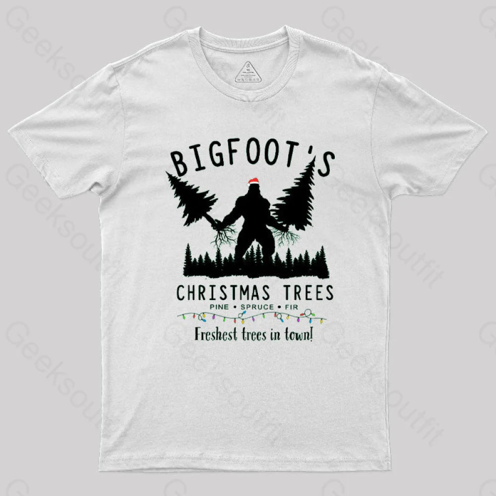 Bigfoot’s Christmas Trees T-Shirt White / S