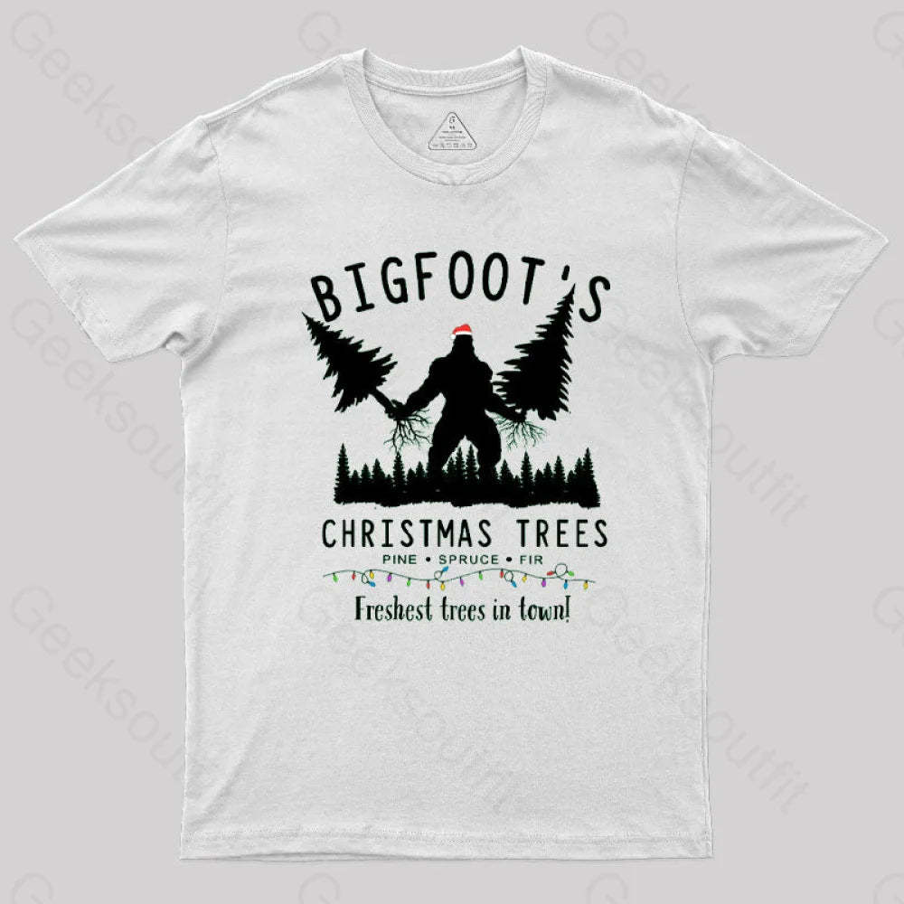 Bigfoot’s Christmas Trees T-Shirt White / S