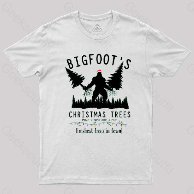 Bigfoot’s Christmas Trees T-Shirt White / S