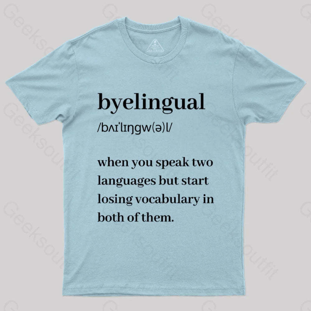 Bilingual Definition Geek T-Shirt Light Blue / S