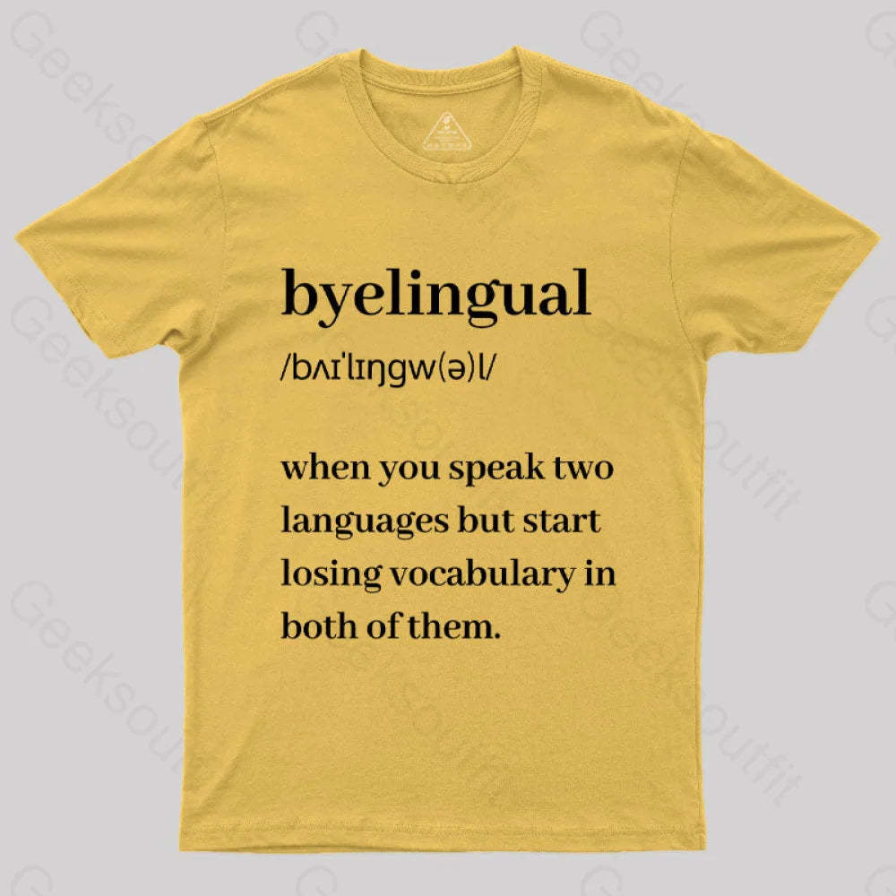 Bilingual Definition Geek T-Shirt Yellow / S