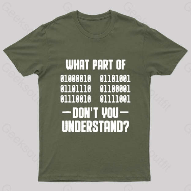 Binaer Code Computer Science Geek T-Shirt Army Green / S