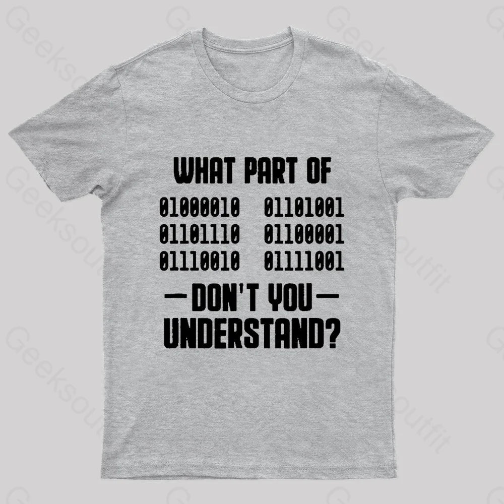 Binaer Code Computer Science Geek T-Shirt Grey / S