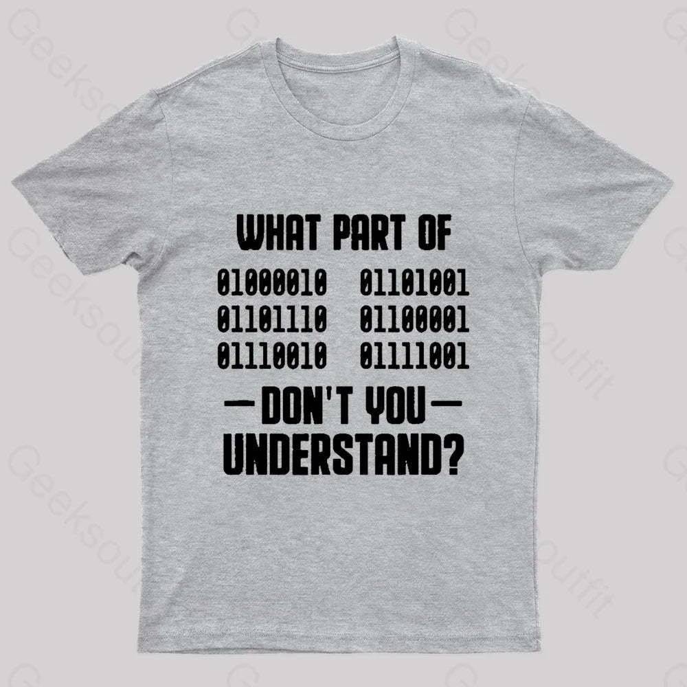 Binaer Code Computer Science Geek T-Shirt Grey / S