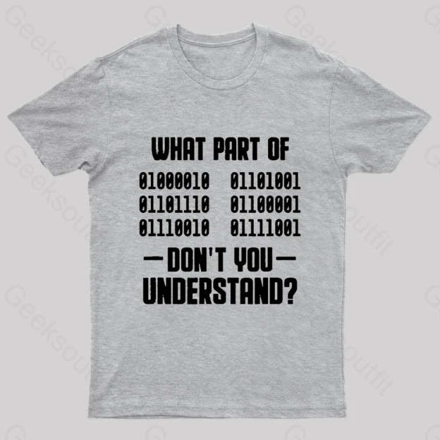Binaer Code Computer Science Geek T-Shirt Grey / S