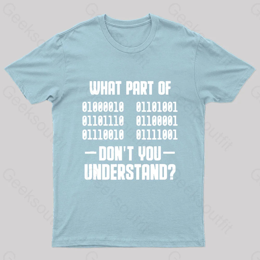 Binaer Code Computer Science Geek T-Shirt Light Blue / S