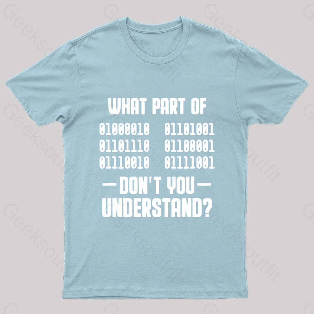 Binaer Code Computer Science Geek T-Shirt Light Blue / S