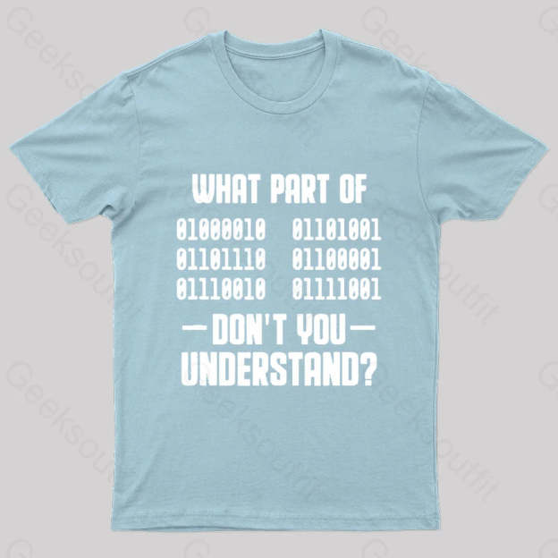 Binaer Code Computer Science Geek T-Shirt Light Blue / S
