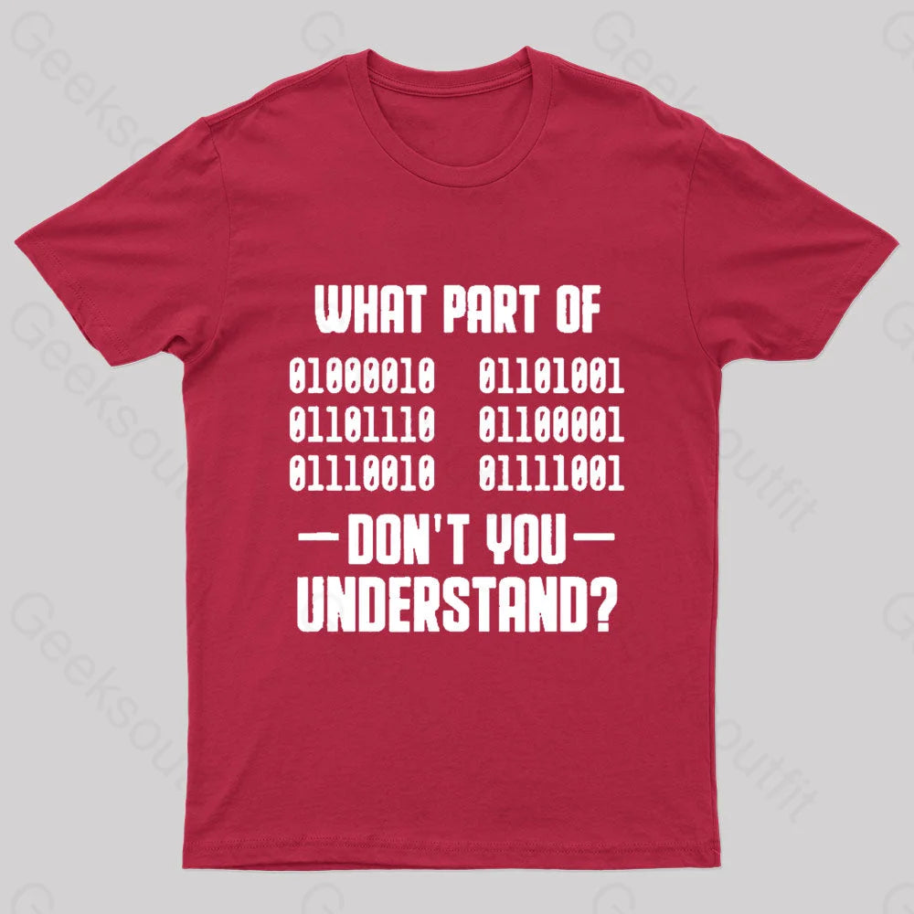 Binaer Code Computer Science Geek T-Shirt Red / S