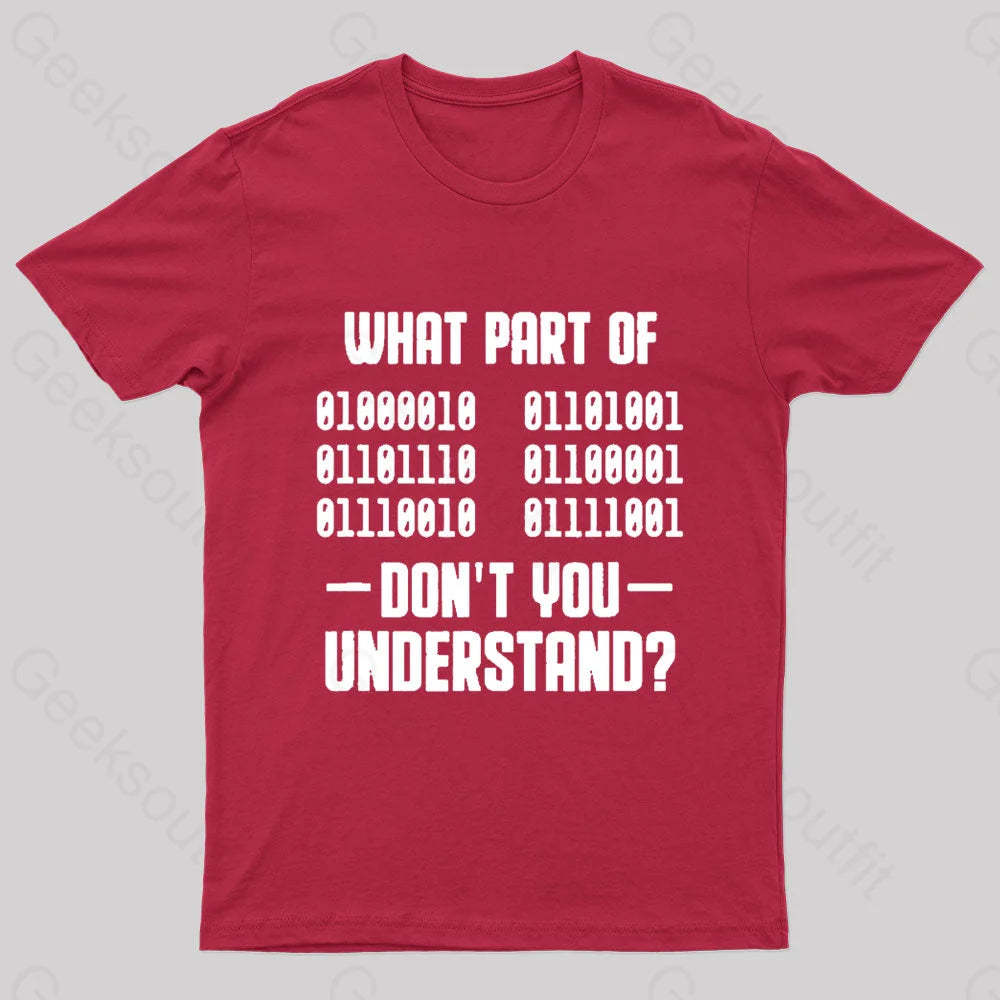 Binaer Code Computer Science Geek T-Shirt Red / S