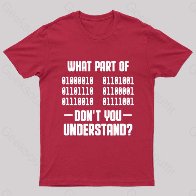 Binaer Code Computer Science Geek T-Shirt Red / S