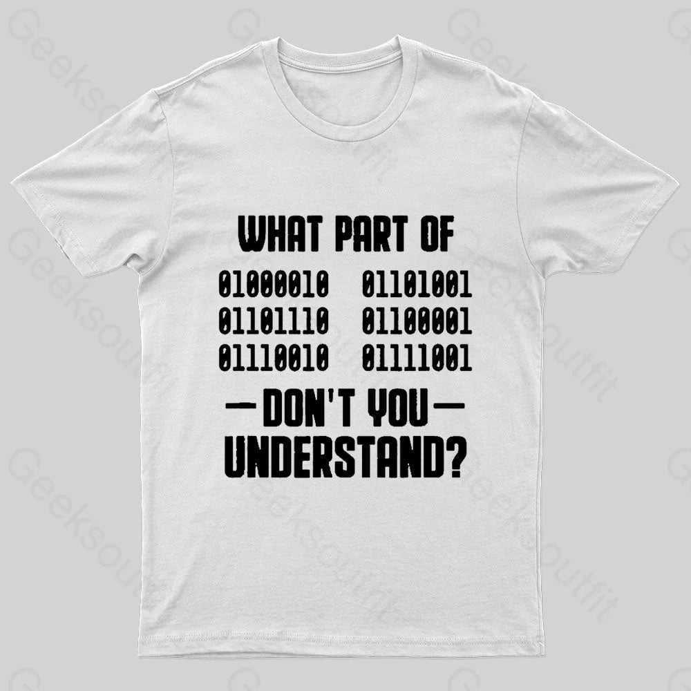 Binaer Code Computer Science Geek T-Shirt White / S