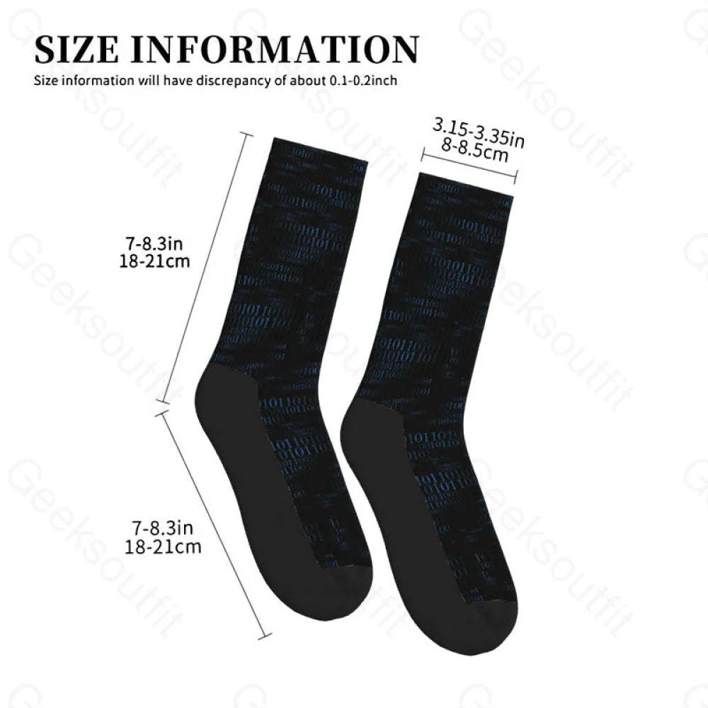 Binary Computer 1S And 0S Black Men’s Socks