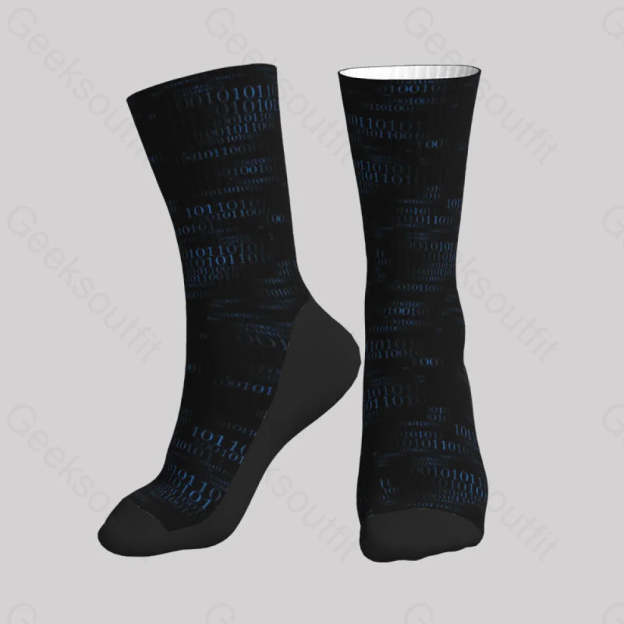 Binary Computer 1S And 0S Black Men’s Socks