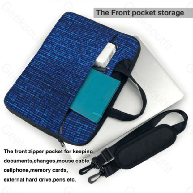 Binary Computer 1S And 0S Blue Laptop Bag