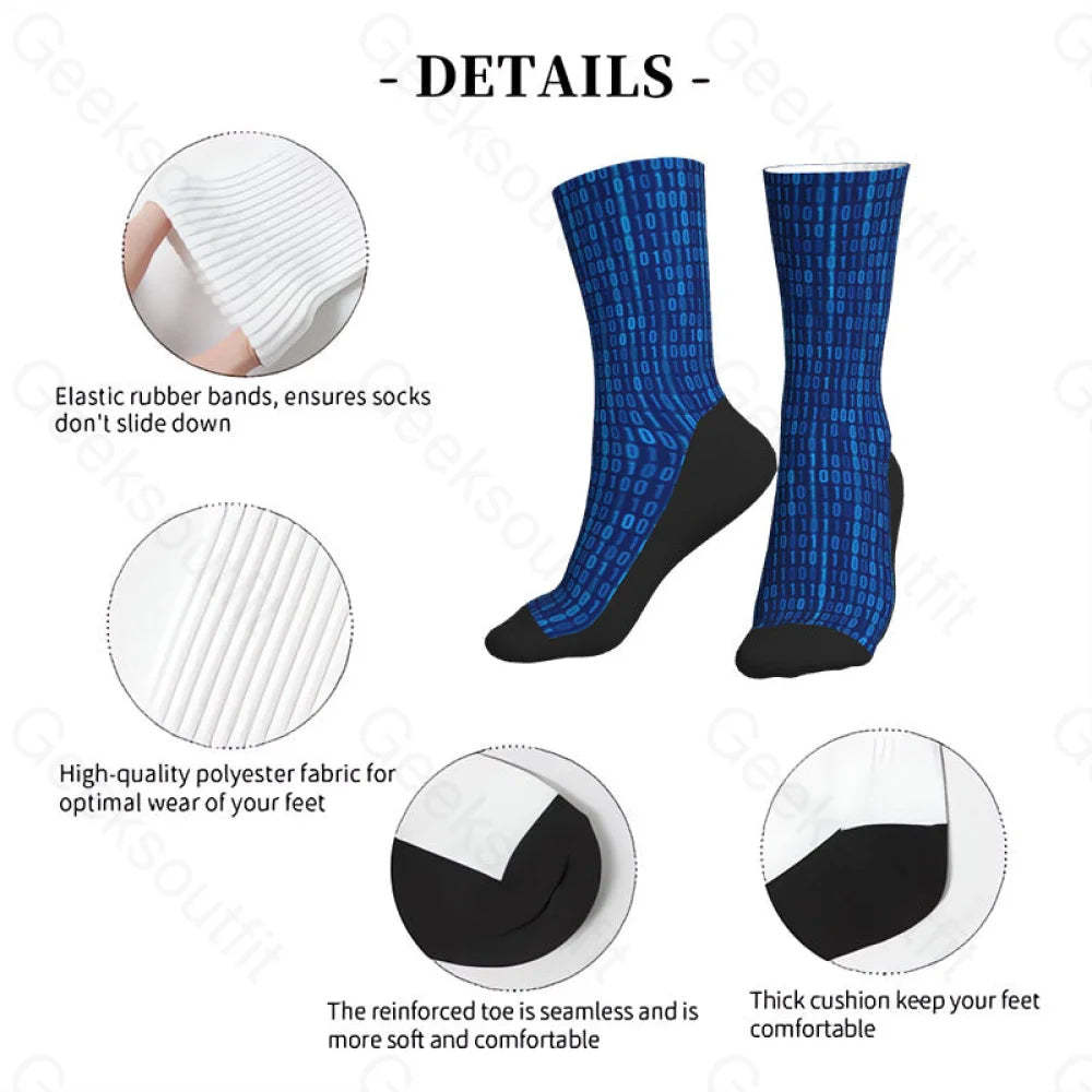 Binary Computer 1S And 0S Men’s Socks