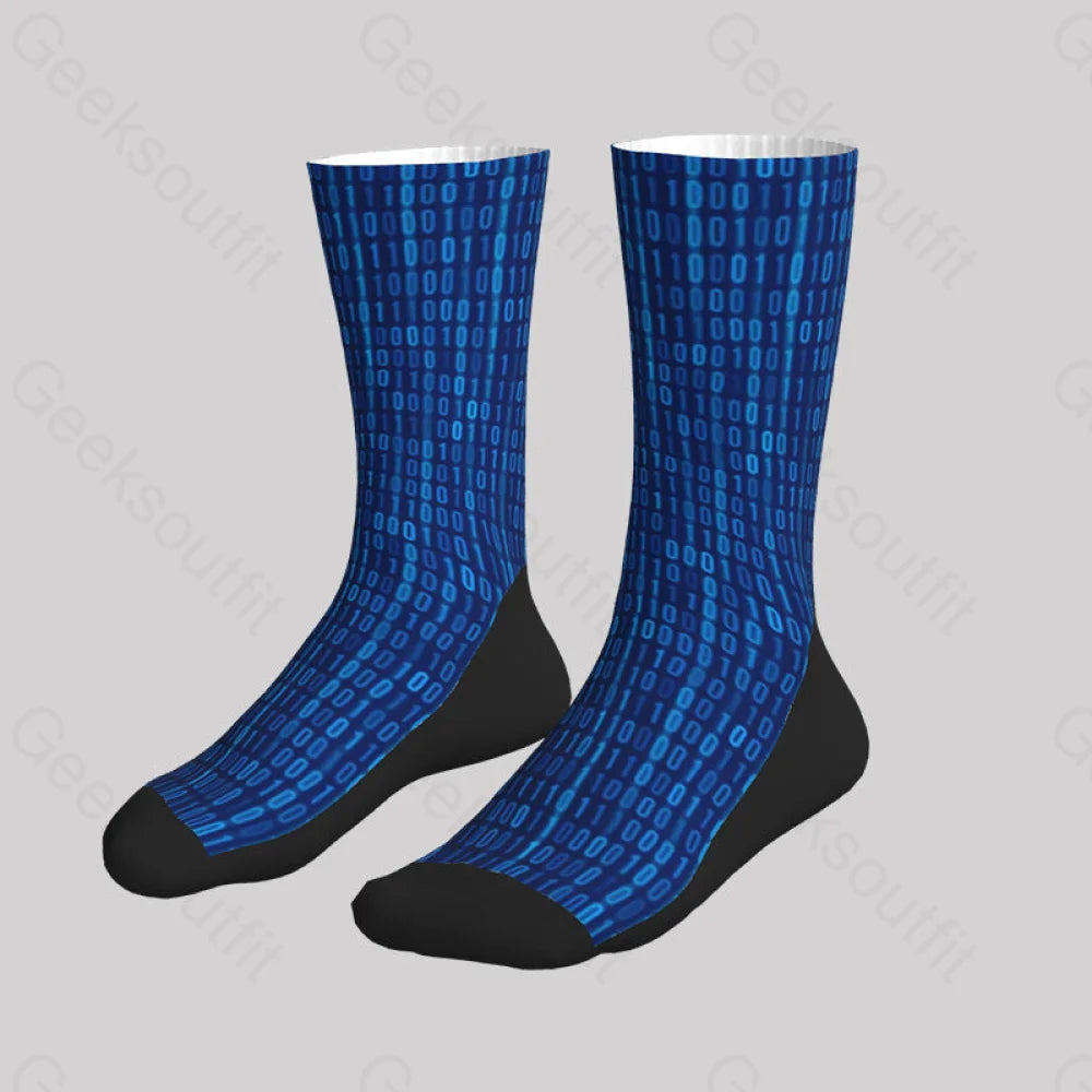 Binary Computer 1S And 0S Men’s Socks Sks041