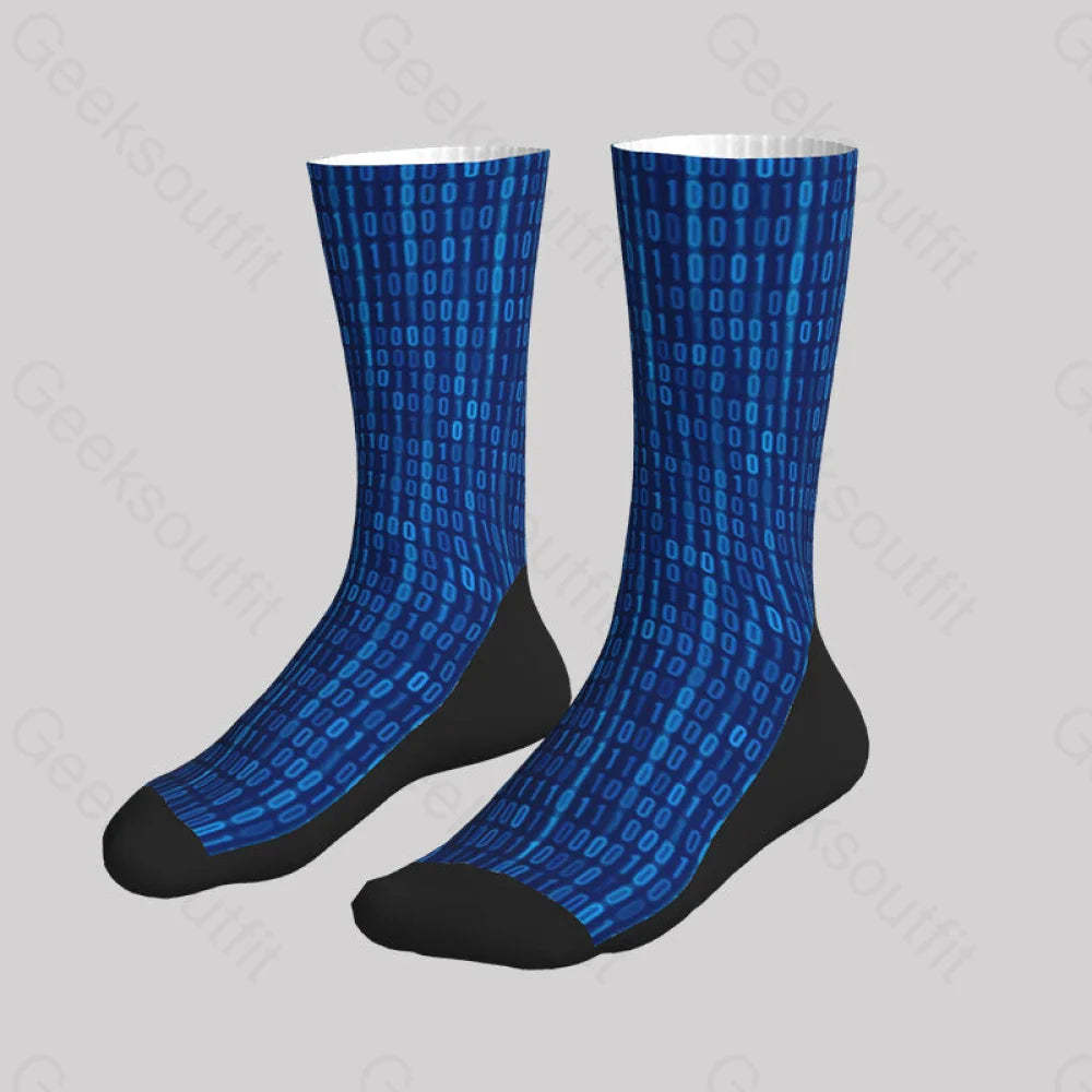 Binary Computer 1S And 0S Men’s Socks Sks041