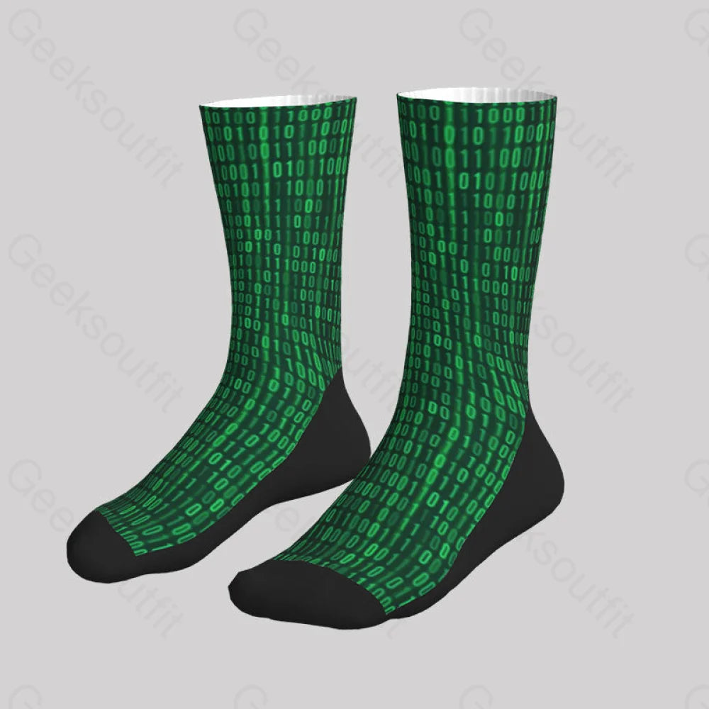 Binary Computer 1S And 0S Men’s Socks Sks042