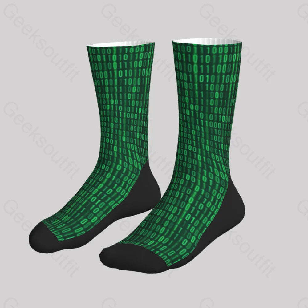 Binary Computer 1S And 0S Men’s Socks Sks042