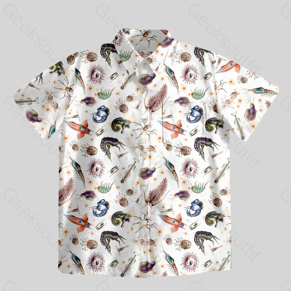 Biological Cell Button Up Pocket Shirt - Geeksoutfit
