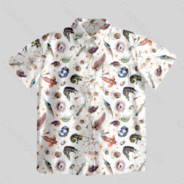 Biological Cell Button Up Pocket Shirt - Geeksoutfit